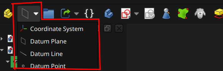 FreeCAD Part Design workbench datum geometry toolbar